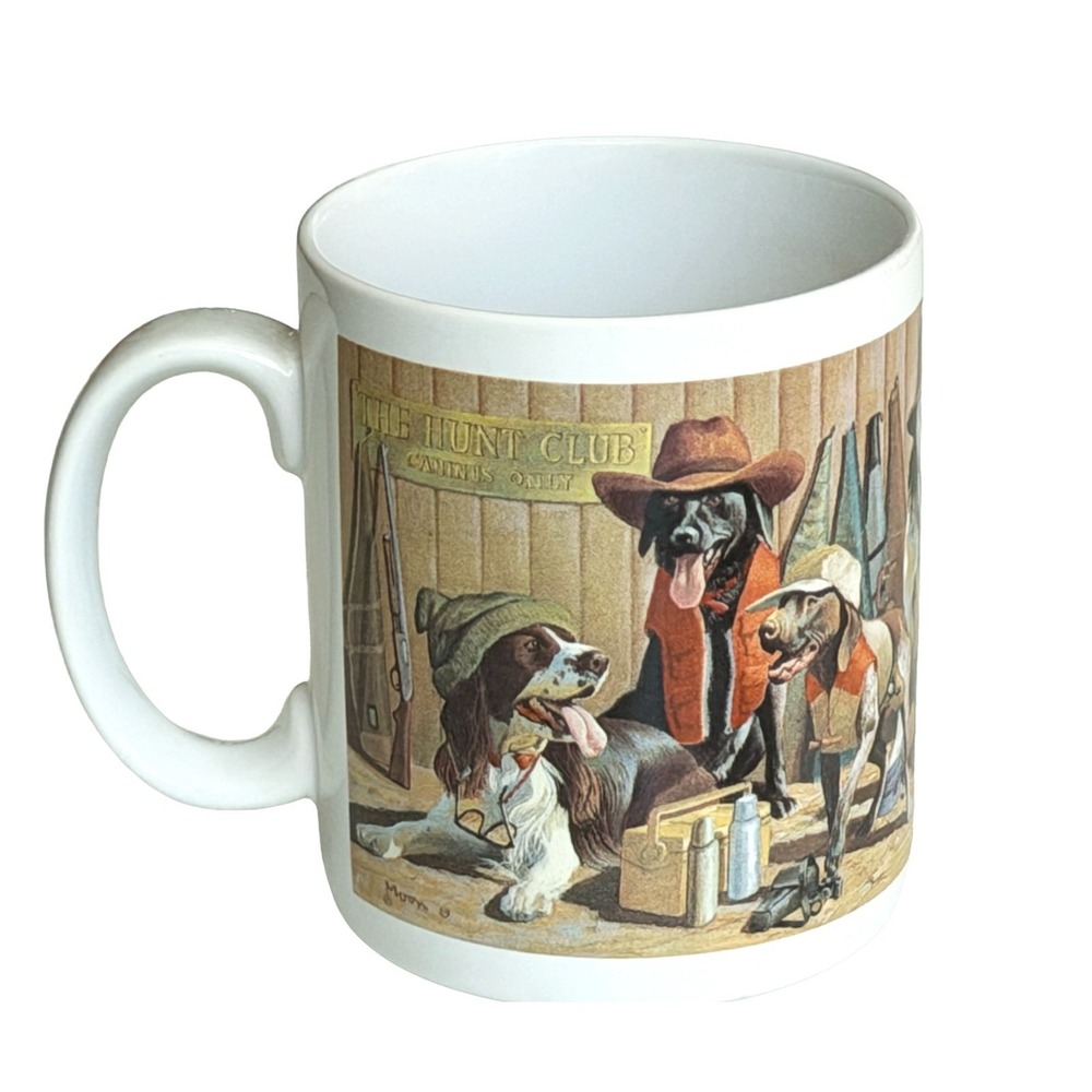 Vintage The Hunt Club Mug 1989 Dogs As Hunters Coffee Cup Leanin Tree
